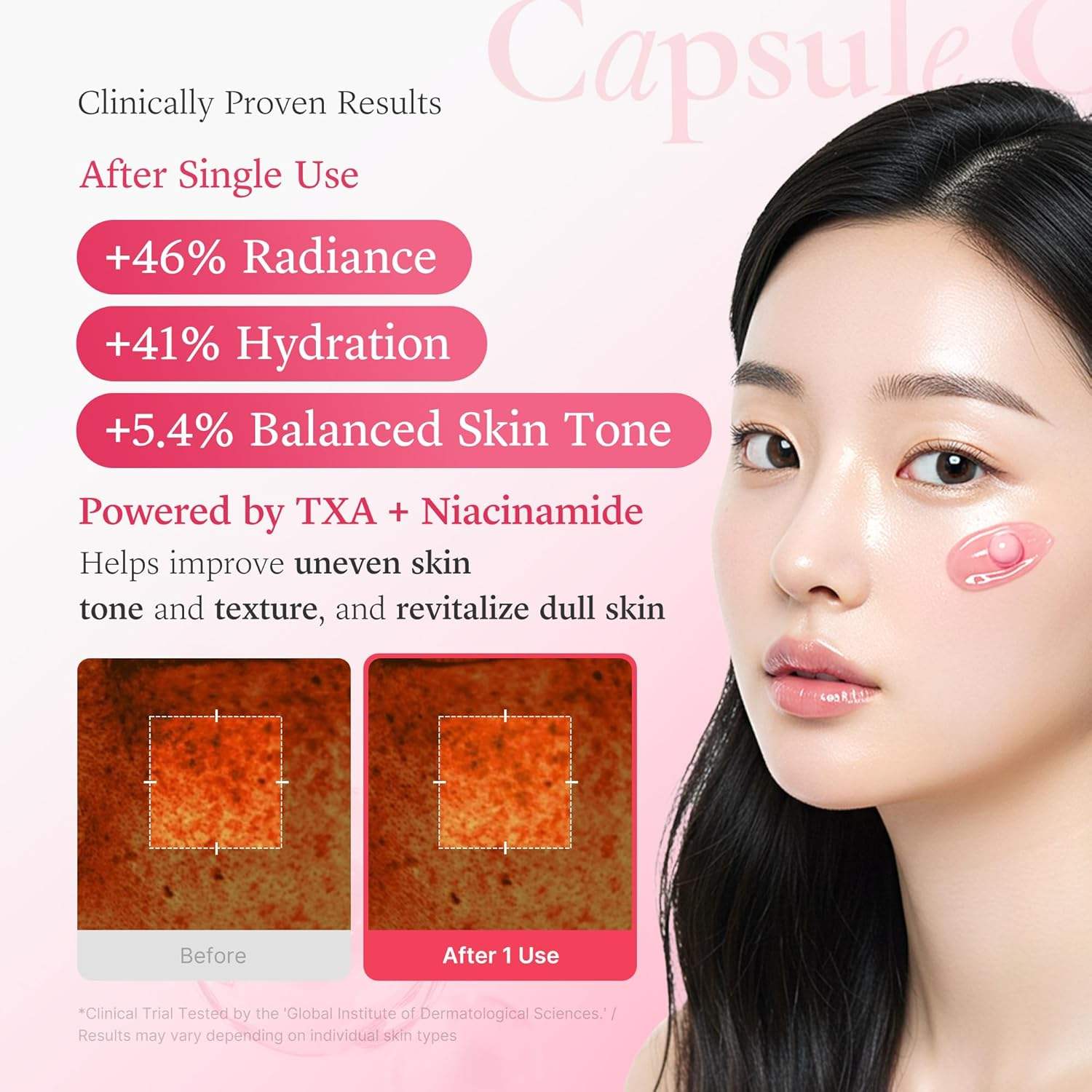 ក្រែម Medicube Cream TXA+Niacinamide Capsule Cream ក្រែមផ្តល់សំណើមពីរជាន់ ភ្លឺរលោង
